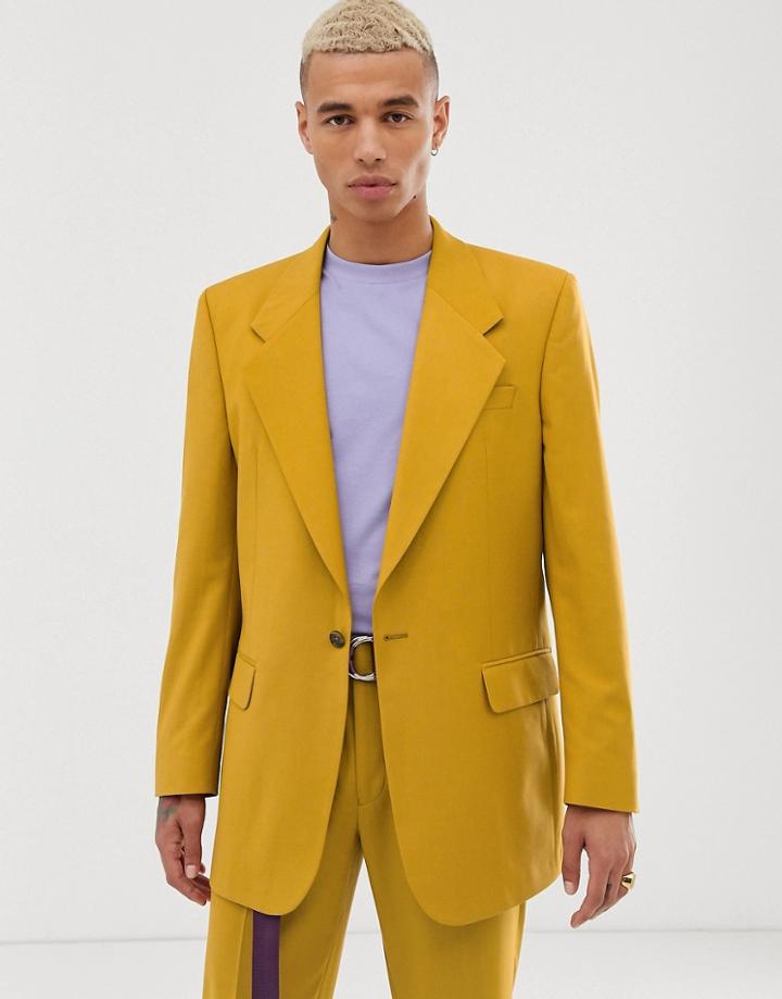 Asos Design Oversized Suit Jacket In Mustard - Yellow