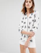 Warehouse Stencil Floral Blouse - Ivory