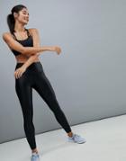Reebok Training Metallic Hi-rise Leggings In Black