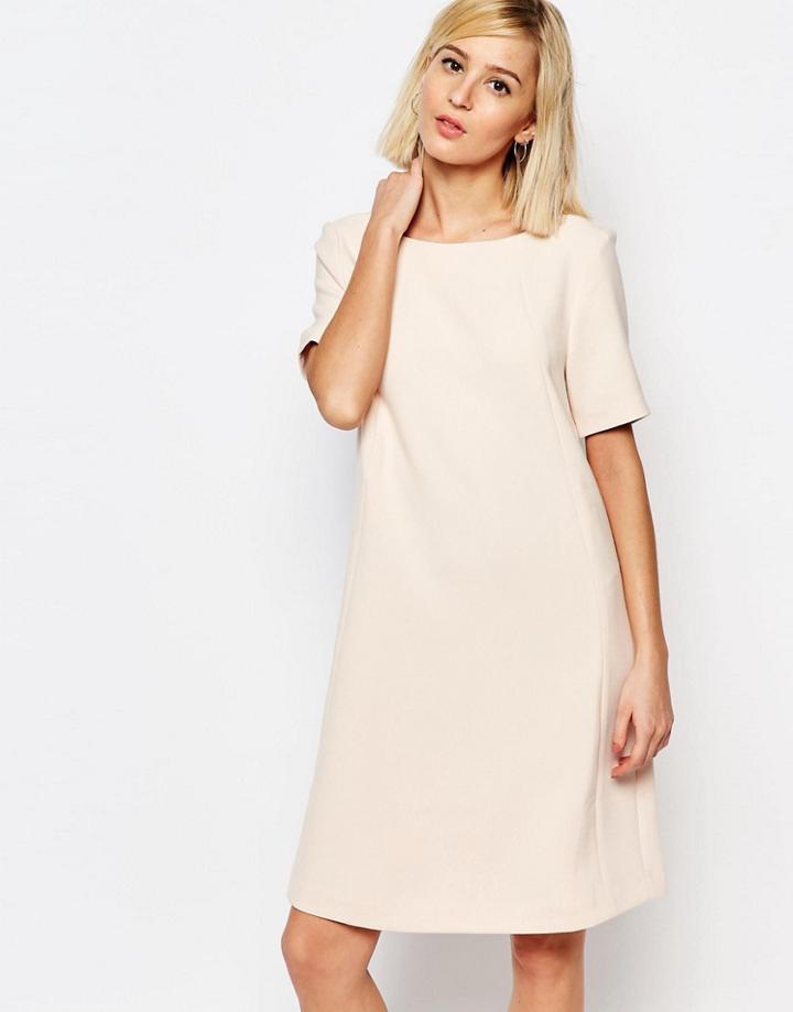 Selected Londan Short Sleeve Dress - Peach Blush