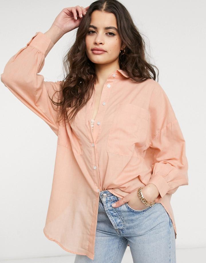 Vila Shirt In Apricot Orange