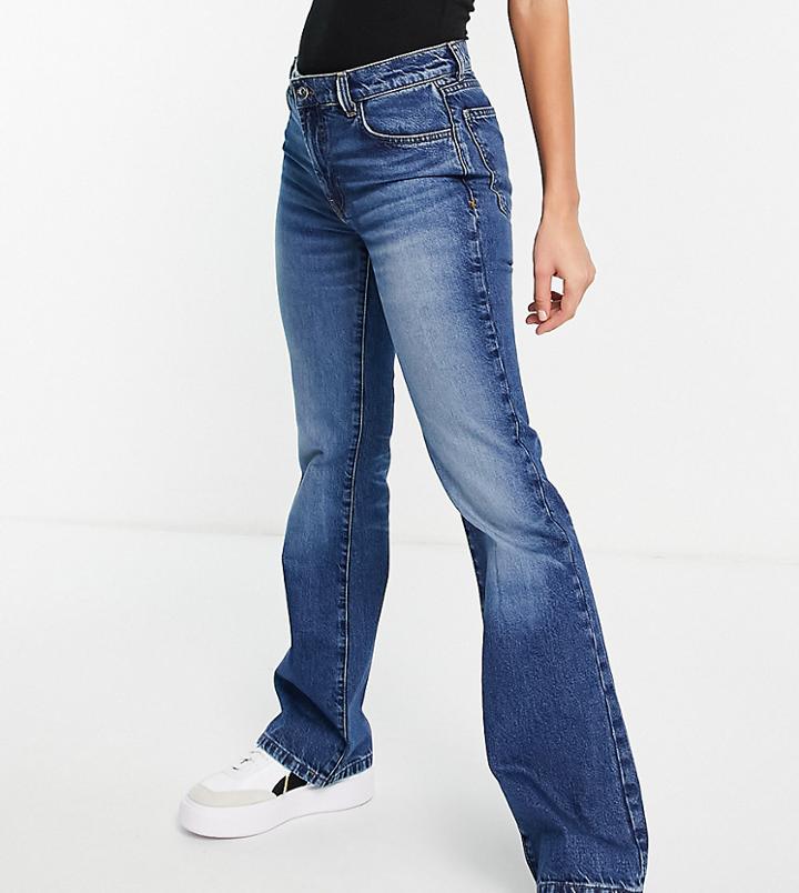 Collusion X008 Rigid Flare Jeans In Blue-blues