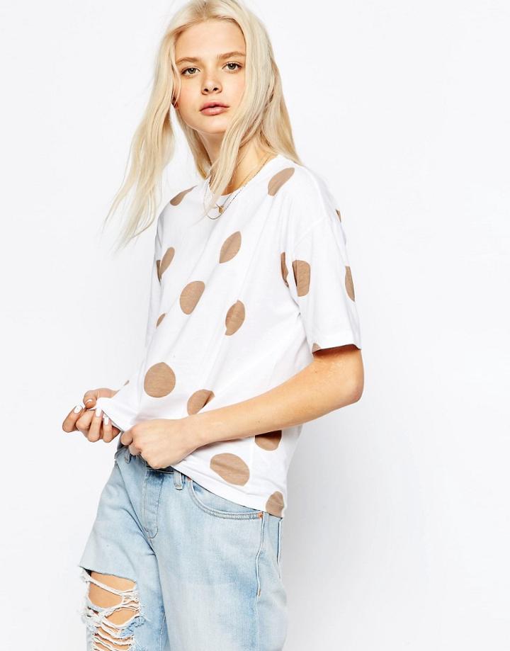 Asos Oversized T-shirt With Polka Dot