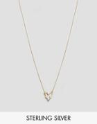 Asos Gold Plated Sterling Silver Faux Opal Station Necklace - Gold