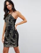 Parisian Embroidered Metallic Dress - Black