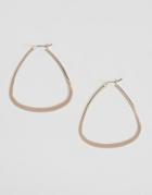Designb London Rose Gold Triangular Hoop Earrings - Gold