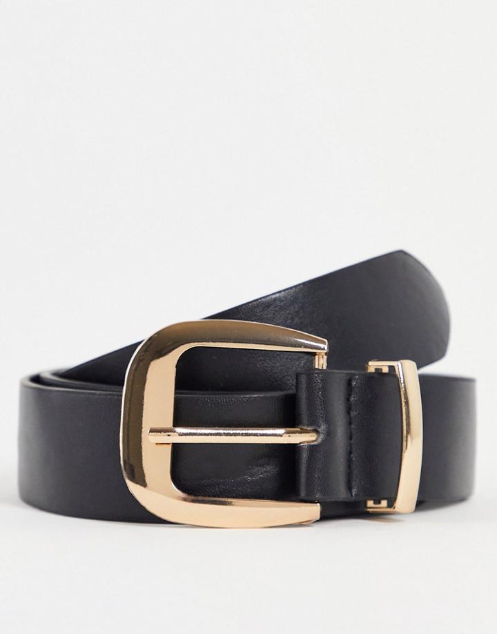 Madein Gold Buckle Belt In Black
