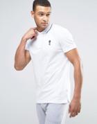 Jack & Jones Core Short Sleeve Polo Shirt With Contrast Tipping - White