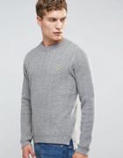 Farah Sweater With Rib In Slim Fit Gray - Gray