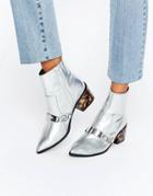 Asos Rasqual Pointed Ankle Boots - Silver