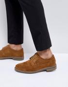 Base London Turner Suede Brogue Shoes In Tan - Tan