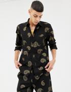 Sweet Sktbs X Ali Boulala Paisley Print Shirt In Black - Black