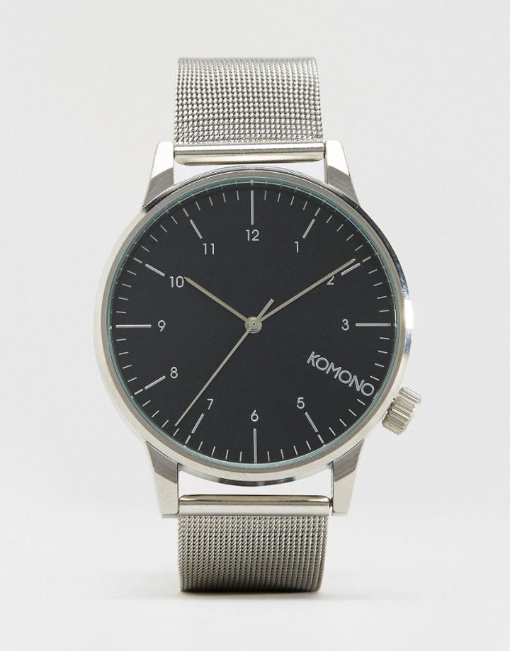 Komono Winston Royale Mesh Watch In Silver - Silver