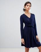 French Connection Wrap Mini Dress-navy