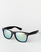 Jeepers Peepers Wayfarer Sunglasses With Flash Lens - Black