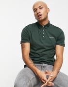 Armani Exchange Text Logo Polo In Khaki-green
