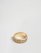Icon Brand Premium Houndtooth Band Ring In Gold - Gold