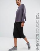 Daisy Street Tall Jersey Midi Skirt - Gray