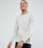 Selected Homme Tall Knitted Sweater In 100% Lambswool - Gray