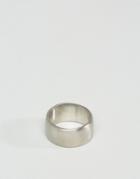 Simon Carter Brushed Stainless Steel Wide Ring - Silver