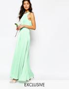 Fame And Partners Asleigh Maxi Dress With Open Back And Side Splits - Spray