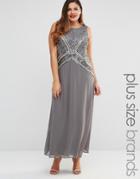 Junarose Plus Amaly Maxi Dress With Embellished Top - Pewter