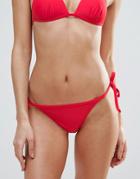 New Look Mix And Match Tie Side Bikini Bottom - Red