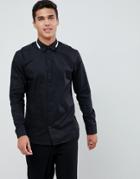 Selected Homme Smart Shirt With Collar Tipping In Slim Fit - Black
