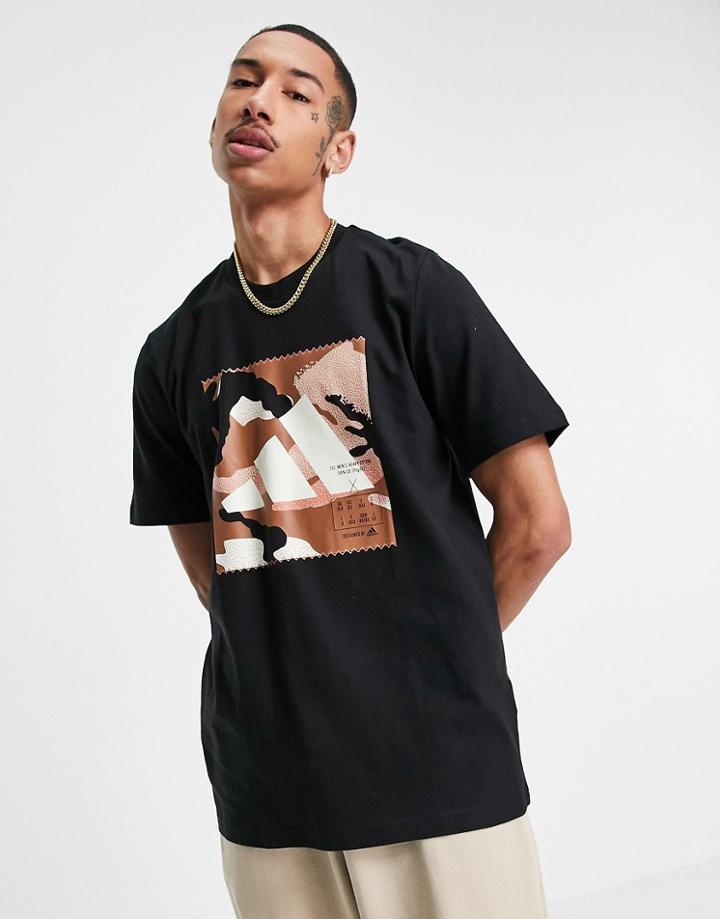 Adidas Training Bos Camo Box Logo T-shirt In Black
