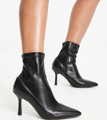 Raid Wide Fit Renata Stiletto Heel Ankle Boots In Black