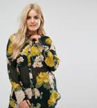 Boohoo Plus Chiffon Print Blouse - Multi