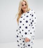 Asos Curve Lounge Star Sweatshirt - White