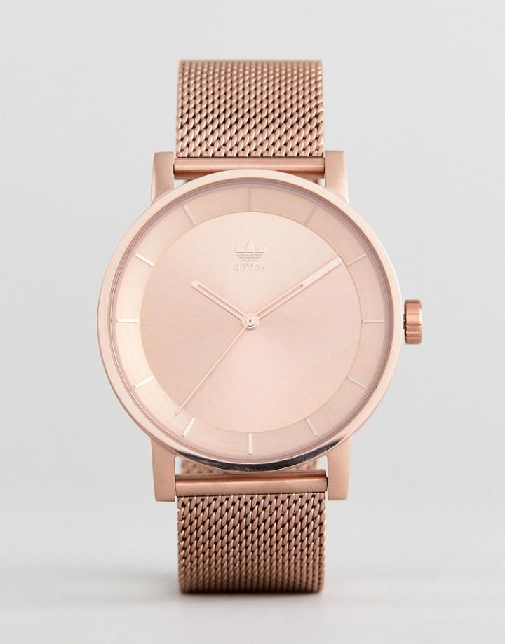 Adidas Z04 District Mesh Watch In Rose Gold - Gold