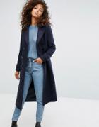 Noisy May Double Breasted Coat - Navy