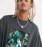 Collusion Oversized Printed T-shirt-gray