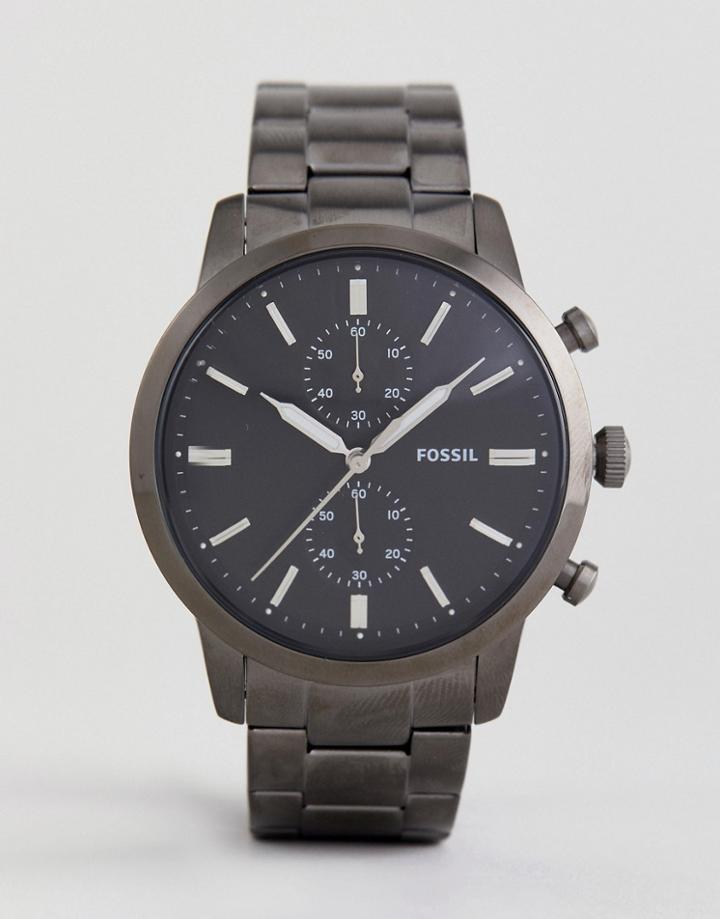 Fossil Fs5349 Townsman Chronograph Bracelet Watch In Gunmetal 44mm - Silver