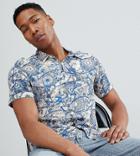 Reclaimed Vintage Inspired Short Sleeve Retro Mosaic Print Shirt - Blue