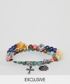 Reclaimed Vintage Inspired Beaded Bracelet With Charms In 2 Pack Exclusive To Asos - Multi