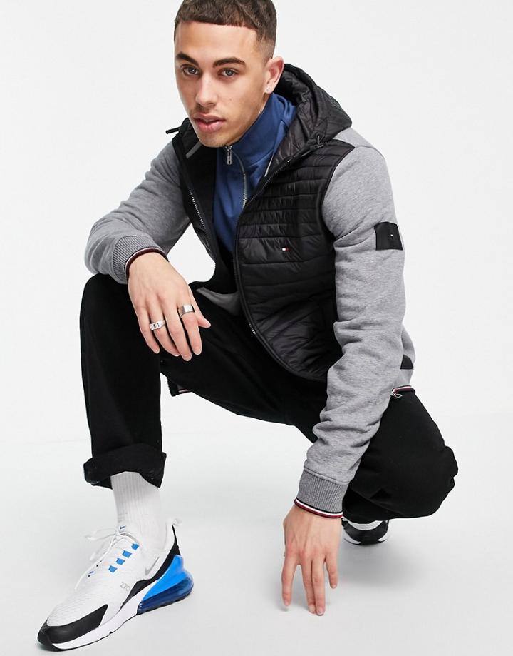 Tommy Hilfiger Mixed Media Hooded Jacket-grey