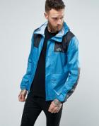 The North Face 1985 Mountain Jacket Hooded In Blue Rain Print - Blue