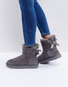 Ugg Mini Bailey Bow Ii Gray Boots - Gray