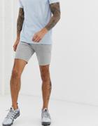 Asos Design Jersey Skinny Shorts In Gray Marl