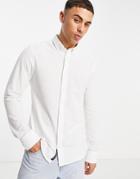 Gant Logo Slim Fit Pique Button-down Shirt In Black-white