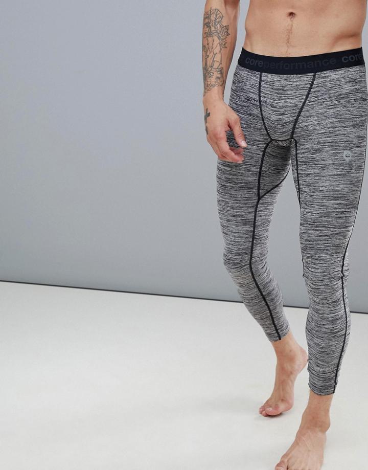 Jack & Jones Core Performance Base Layer Tights - Gray
