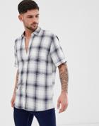 Only & Sons Short Sleeved Checked Shirt-blue