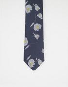 French Connection Floral Jacquard Tie In Black