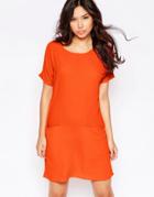 Twin Sister Boxy T-shirt Dress - Fluro Orange
