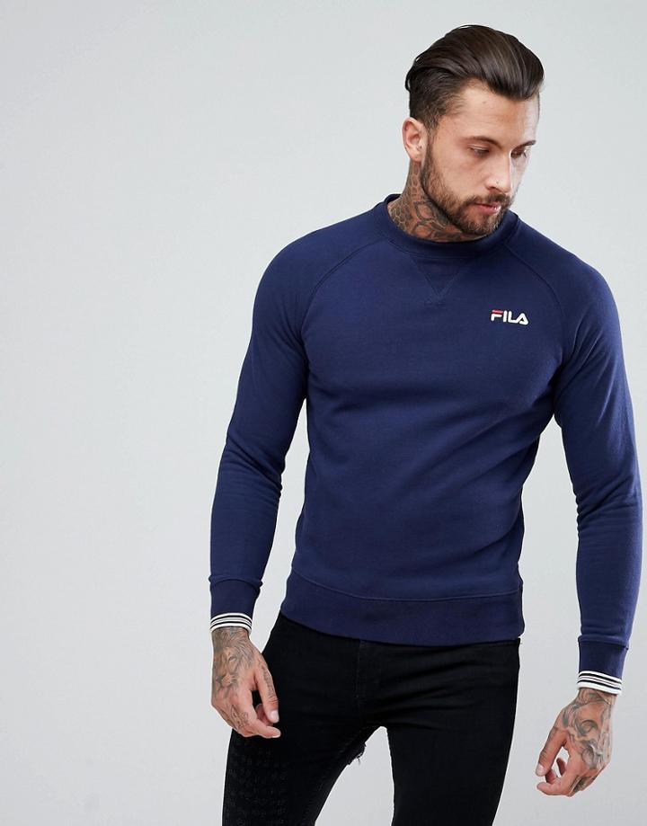 Fila Vintage Sweatshirt With Small Script In Navy - Navy