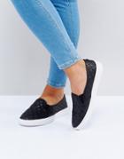 Head Over Heels By Dune Quilted Sneakers - Black