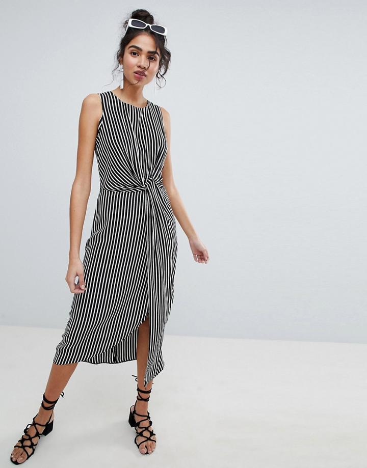 New Look Twist Front Midi Dress - Black